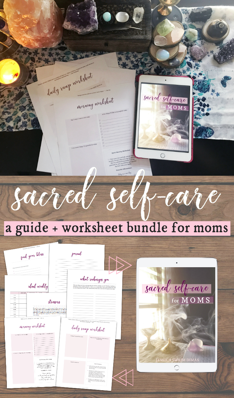 Sacred Self-Care for Moms Guide and Worksheet Bundle