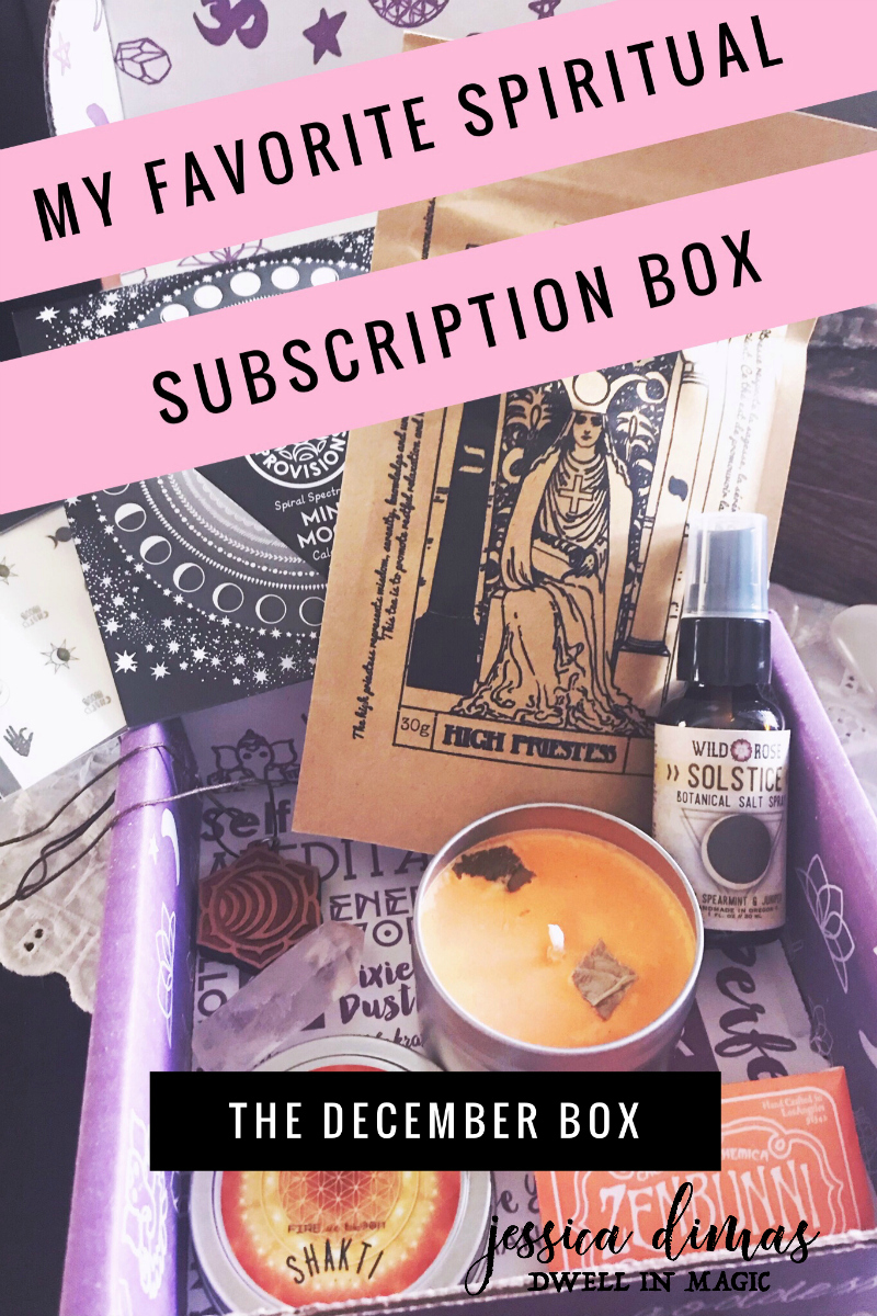 A review of the Goddess Provisions December 2018 box #subscriptionbox #spiritualsubscriptionbox #goddessprovisions #selfcareritual #ritualtools #selfcare #witchythings #witchywoman