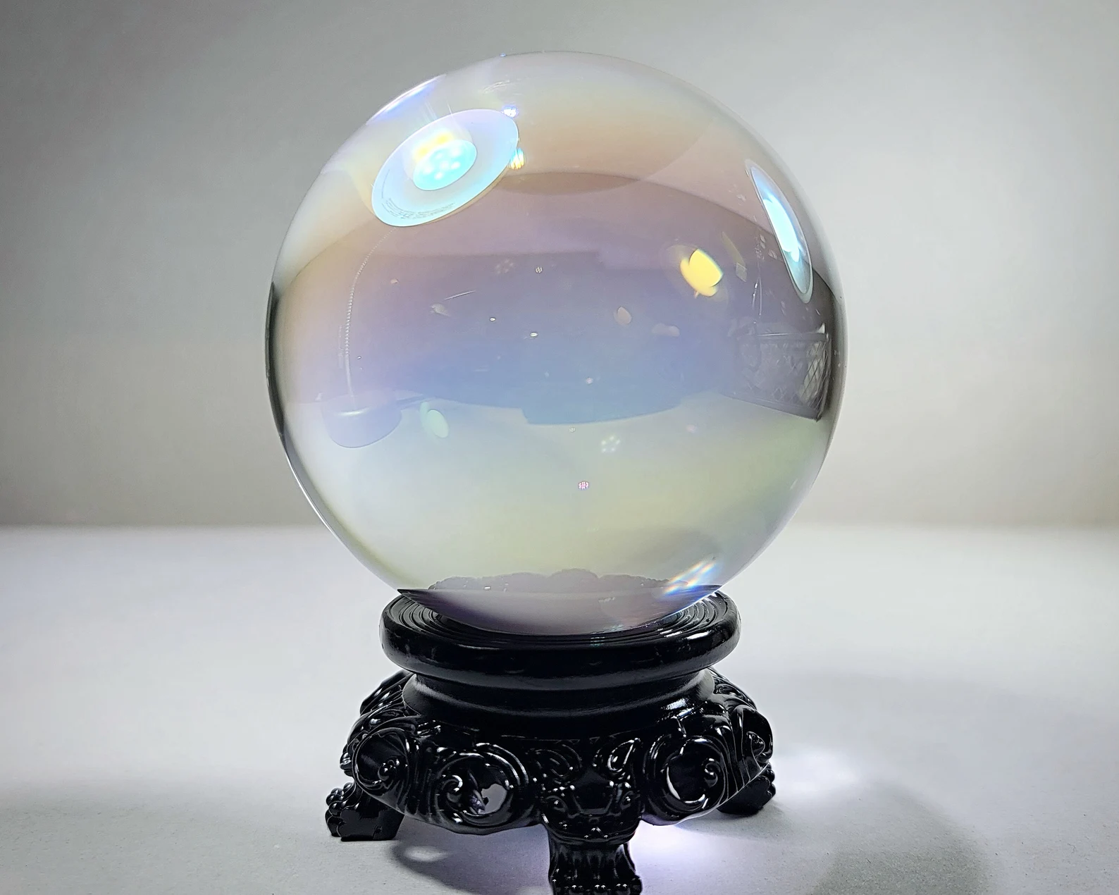 Aurora rainbow glass crystal ball is a beautiful addition to any altar and spiritual divination practice