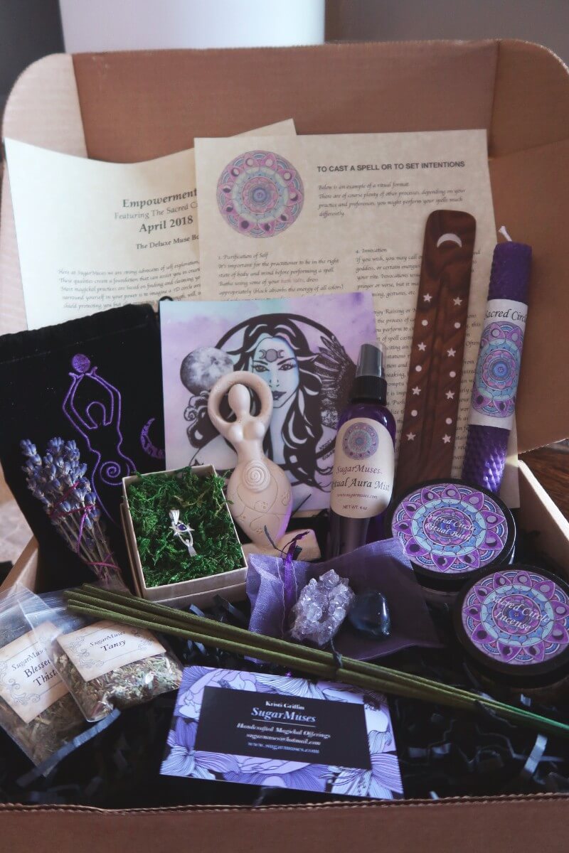 My review of the witchy subscription box SugarMuses for April #witchythings #subscriptionbox #subscriptionboxes #witchyboxes #wicca #wiccan #sacredselfcare 