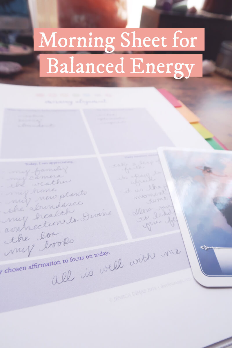 Morning sheet for balanced chakras, energy and alignment