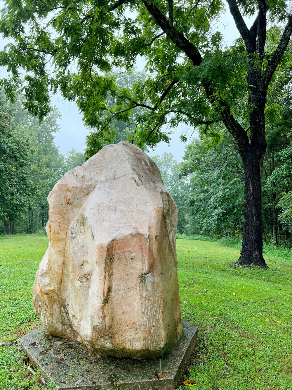 Large stone located at Roberts Mountain Retreat