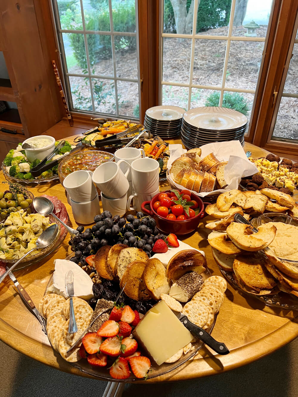Welcome spread at Roberts Mountain Retreat