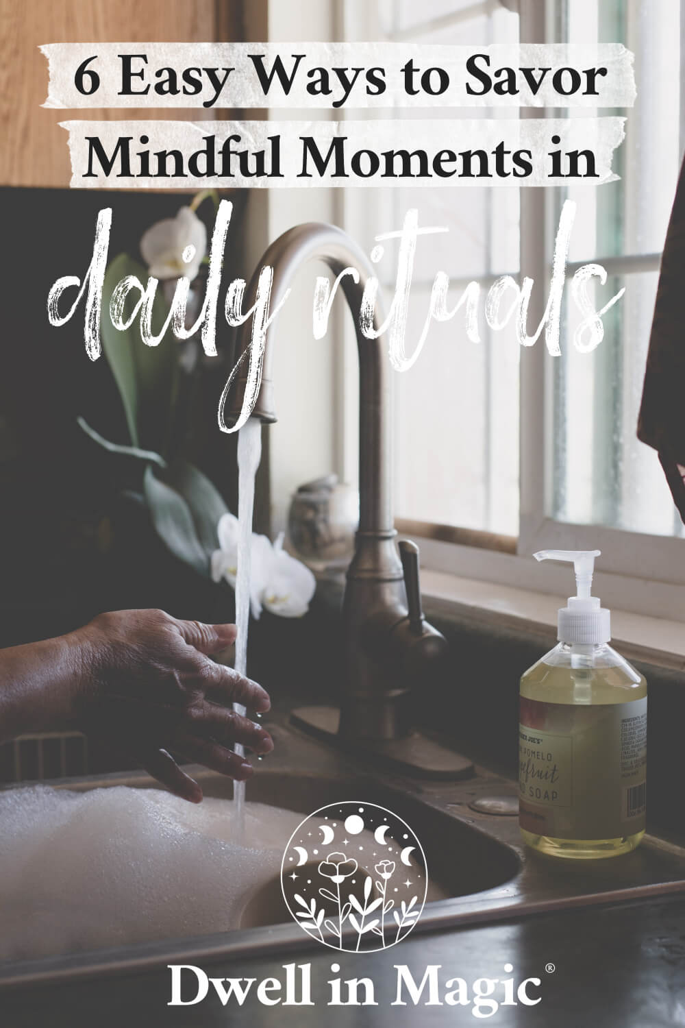 Our daily rituals and routines, such as washing dishes, are the perfect opportunities for practicing mindful moments, where we get present without our stories and attachments. This is one of the easiest ways to feel more grounded, present, and at ease.